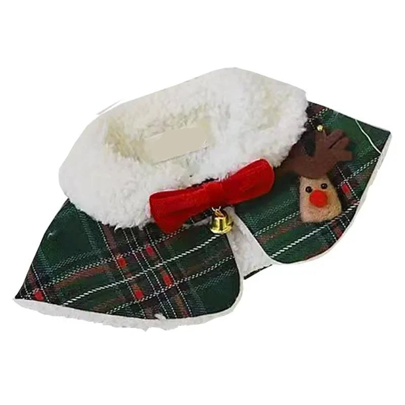 Plaid Christmas Dog Bandana Collar with Hairpin Set – Festive Pet Accessory for Holiday Celebrations 6