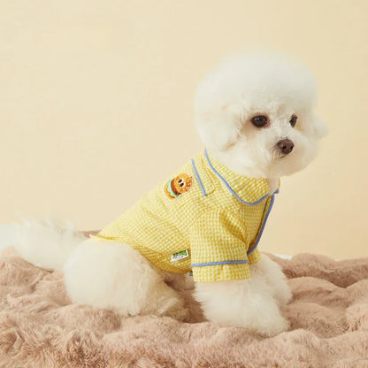 Plaid Cotton Loungewear for Small Dogs – Comfortable and Stylish Pet Outfit in Multiple Sizes 0