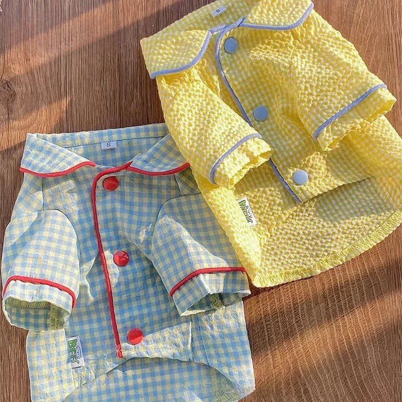 Plaid Cotton Loungewear for Small Dogs – Comfortable and Stylish Pet Outfit in Multiple Sizes 3