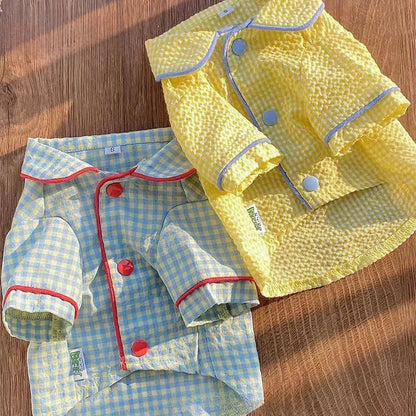 Plaid Cotton Loungewear for Small Dogs – Comfortable and Stylish Pet Outfit in Multiple Sizes 3