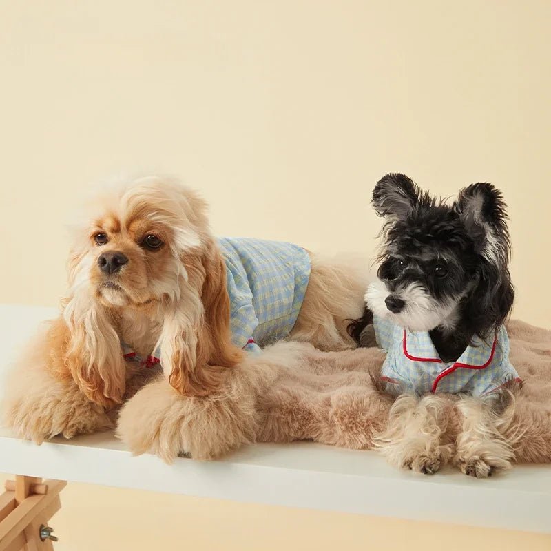 Plaid Cotton Loungewear for Small Dogs – Comfortable and Stylish Pet Outfit in Multiple Sizes 4