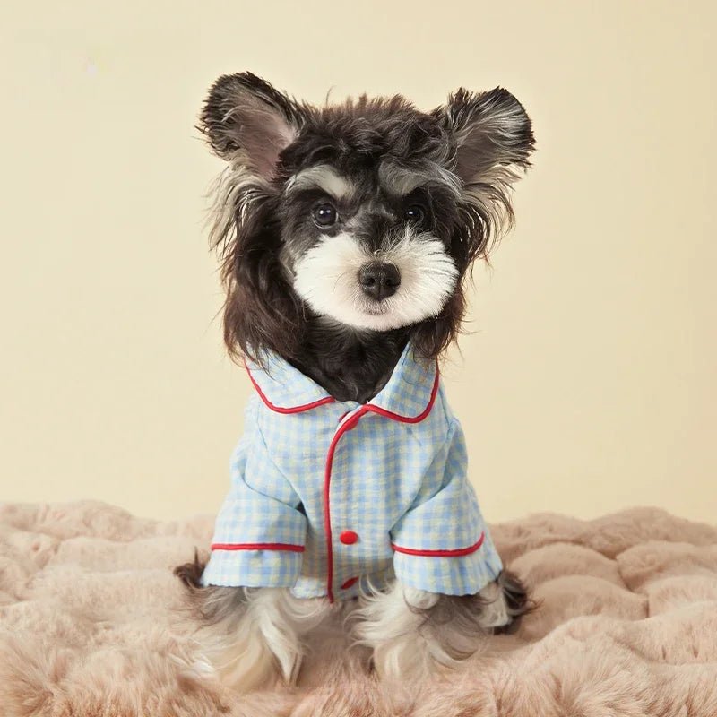Plaid Cotton Loungewear for Small Dogs – Comfortable and Stylish Pet Outfit in Multiple Sizes 5