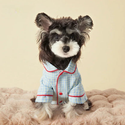 Plaid Cotton Loungewear for Small Dogs – Comfortable and Stylish Pet Outfit in Multiple Sizes 5