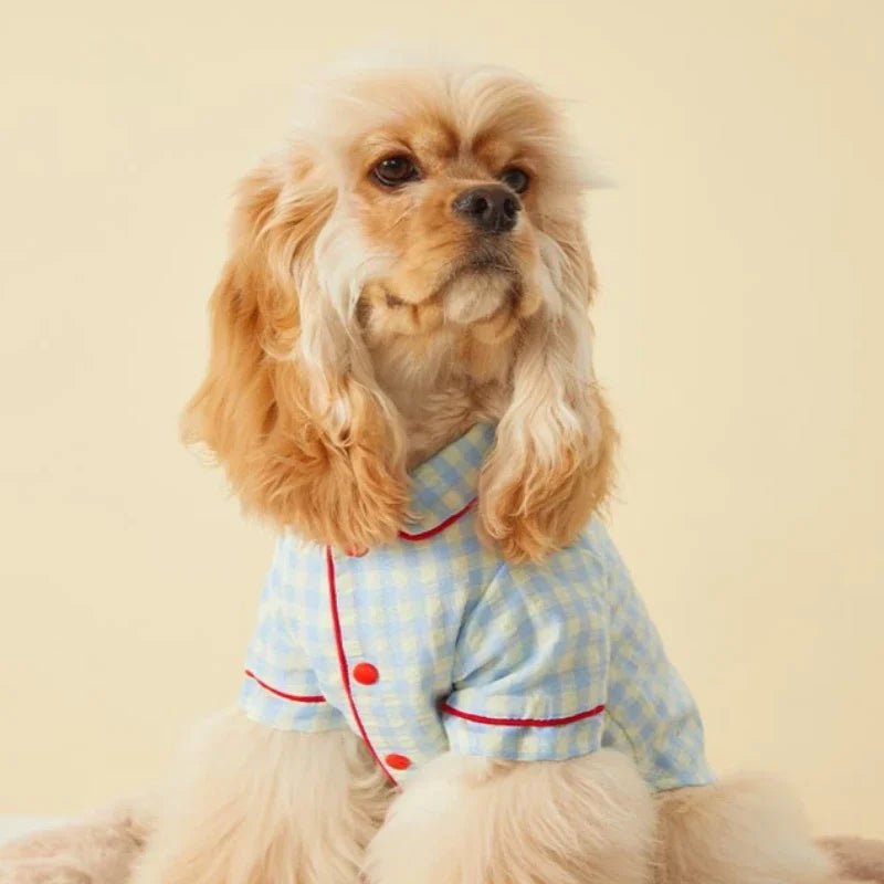 Plaid Cotton Loungewear for Small Dogs – Comfortable and Stylish Pet Outfit in Multiple Sizes 6