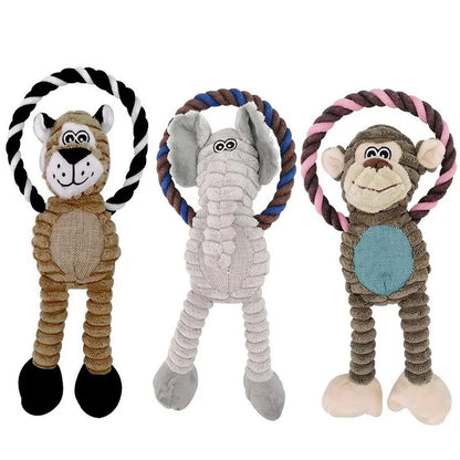 PlayPaws | Plush Corduroy Dog Toys with Squeaker 1