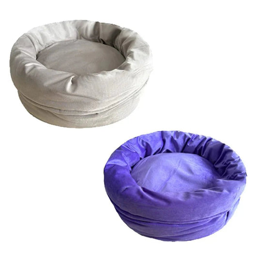 Plush Cat Bed in Egg Tart Design – Super Soft and Comfortable Nest for Cats, Lightweight and Easy to Clean 0
