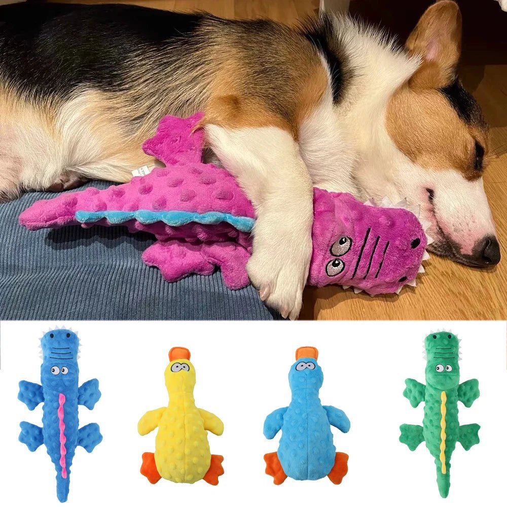 Plush Crocodile Squeaky Toy for Small to Medium Dogs – Durable Chew Toy for Dental Health, 27-37cm, Multiple Colors 0