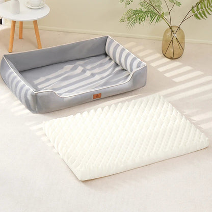 Plush Dog Sofa Bed with Thick Padding and Removable Cushions – Stylish Square Design 3