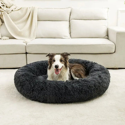 Plush Donut Dog Bed for Cats and Dogs – Soft Cotton Pet Bed for Ultimate Comfort 0