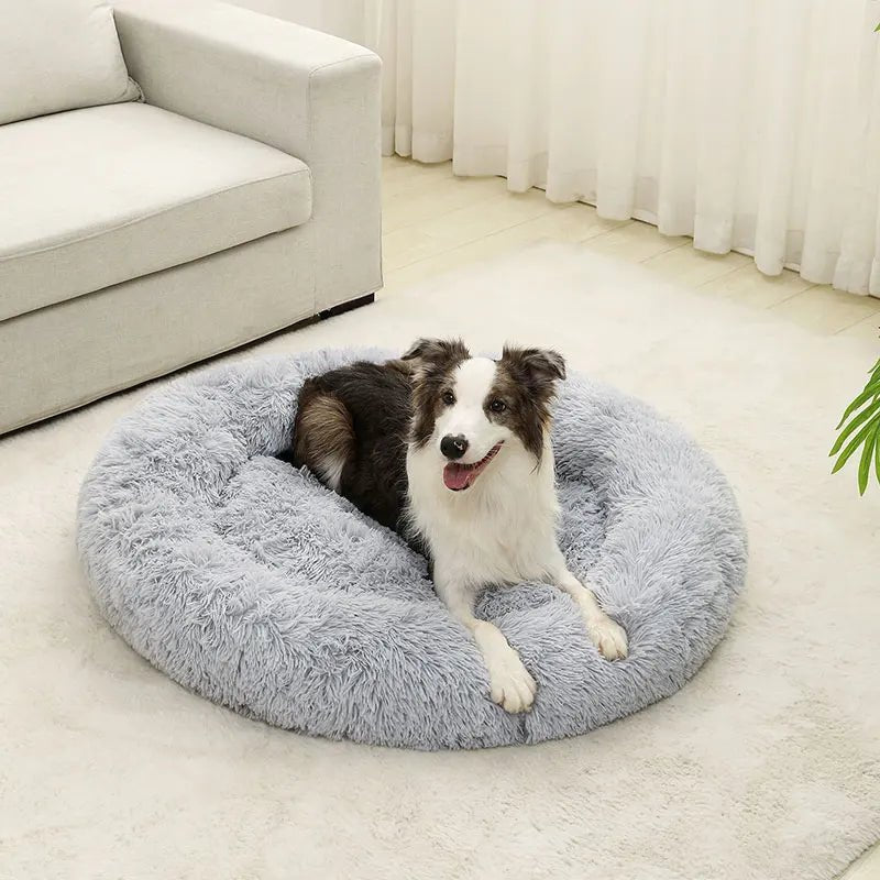 Plush Donut Dog Bed for Cats and Dogs – Soft Cotton Pet Bed for Ultimate Comfort 7