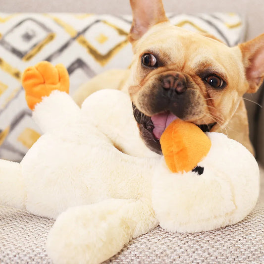 Plush Duck Dog Toy with Squeaker – Soft Cuddly Comfort for All Breeds 0