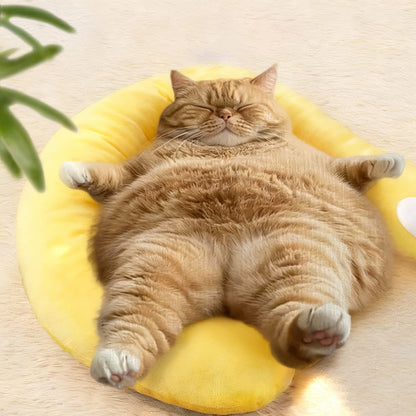 Plush pet pillow in a half-donut design, perfect cozy bed for cats and dogs, featuring a washable surface for easy cleaning. 8