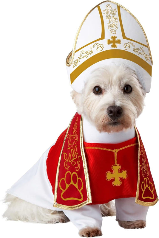 Pope Dog Costume for Small Breeds – Lightweight Halloween Dog Outfit with Classic Hat and Robes 0