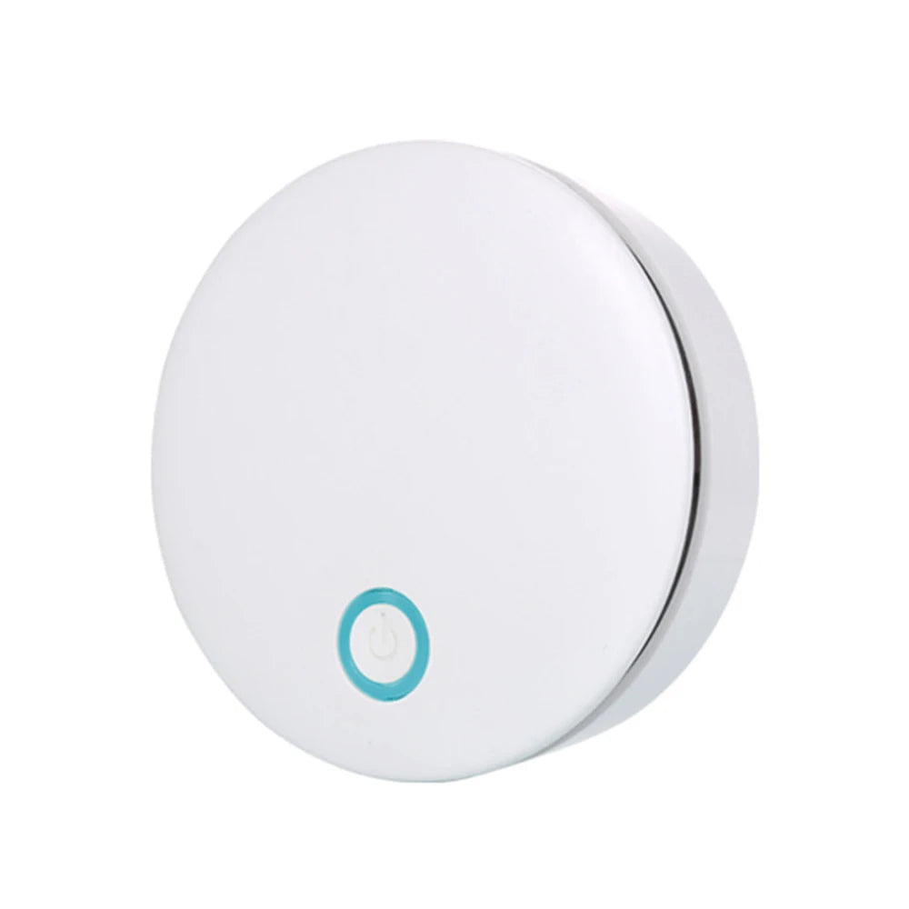 Portable air purifier for home use in white ABS, designed for odor elimination and pet-safe functionality, featuring a durable construction ideal for improving indoor air quality. 3