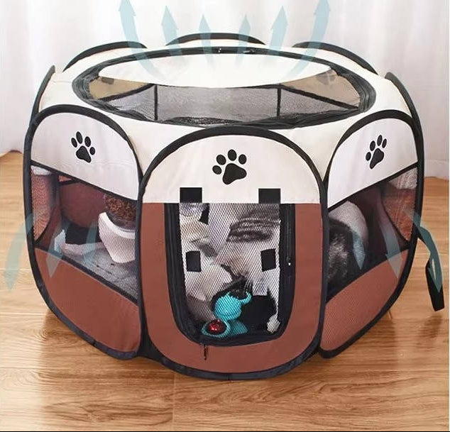 Portable Cat Tent and Small Dog Tent for Indoor Outdoor Use – 8 Mesh Panels for 360-Degree Visibility and Easy Access 3