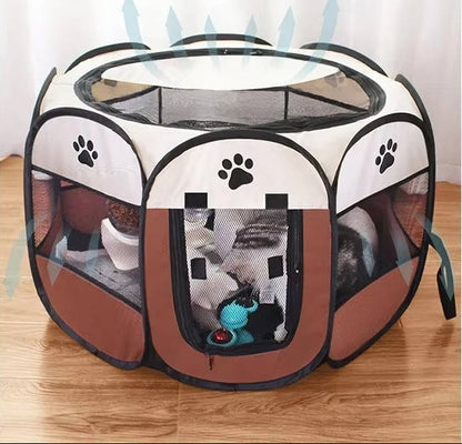Portable Cat Tent and Small Dog Tent for Indoor Outdoor Use – 8 Mesh Panels for 360-Degree Visibility and Easy Access 3