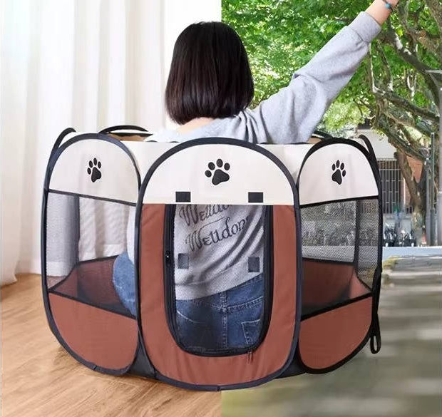 Portable Cat Tent and Small Dog Tent for Indoor Outdoor Use – 8 Mesh Panels for 360-Degree Visibility and Easy Access 4