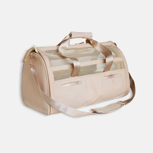 Portable Dog Travel Bag for Small Dogs - Comfortable Mesh Carrier with Safety Hook and Adjustable Strap 0