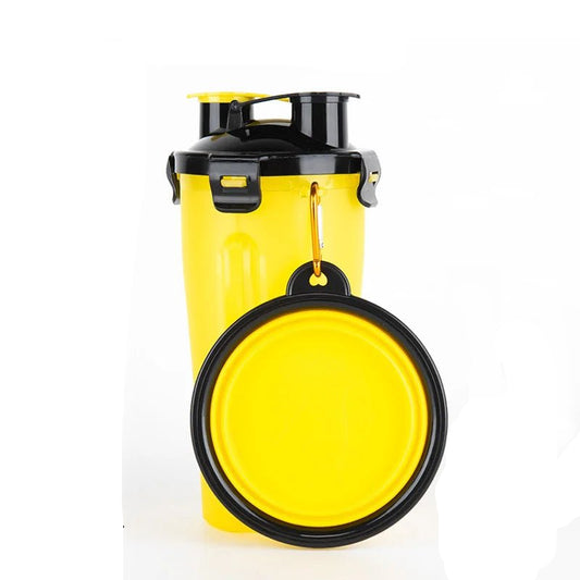 Portable Dog Water Bottle and Food Bowl 2-in-1 with Collapsible Bowls for Travel and Outdoor Adventures 0