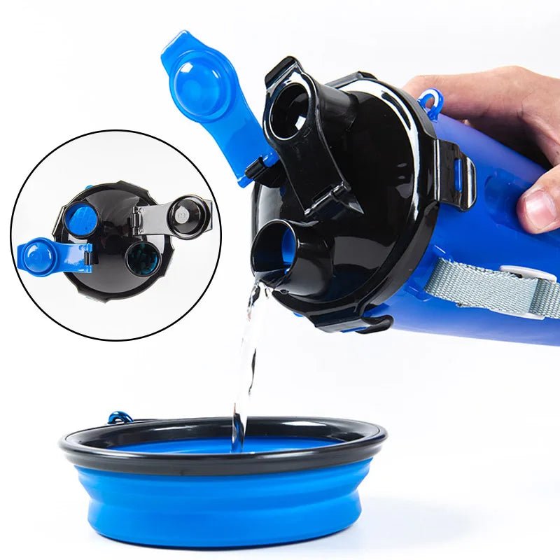 Portable Dog Water Bottle and Food Bowl 2-in-1 with Collapsible Bowls for Travel and Outdoor Adventures 6