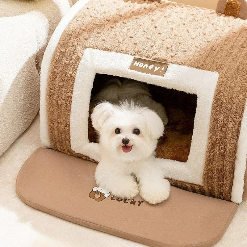 Portable Pet House for Dogs and Cats – Lightweight Foldable Design with Soft Removable Mat for Cozy Comfort 0