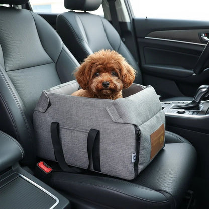 Portable Waterproof Dog and Cat Travel Bed – Oxford Fabric, Removable Cushion, Two Sizes for Comfort in Car or On-the-Go 2