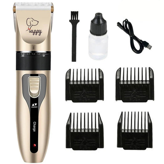 Professional Electric Pet Trimmer Kit with Ceramic Blade and Five Speed Settings 0