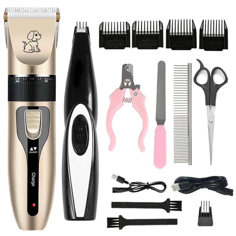 Professional Electric Pet Trimmer Kit with Ceramic Blade and Five Speed Settings 1