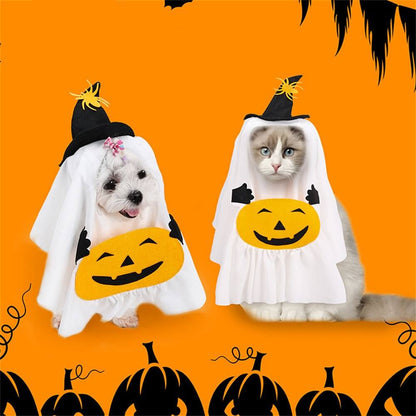 Pumpkin Ghost Halloween Costume for Pets – Adorable Outfit for Dogs and Cats 4