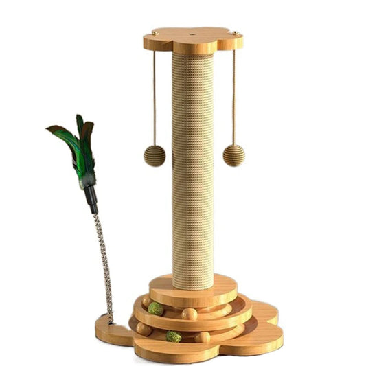 PurrTurn | Elegant Wooden Toy with Scratching Post 0
