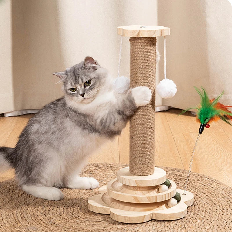 PurrTurn | Elegant Wooden Toy with Scratching Post 1