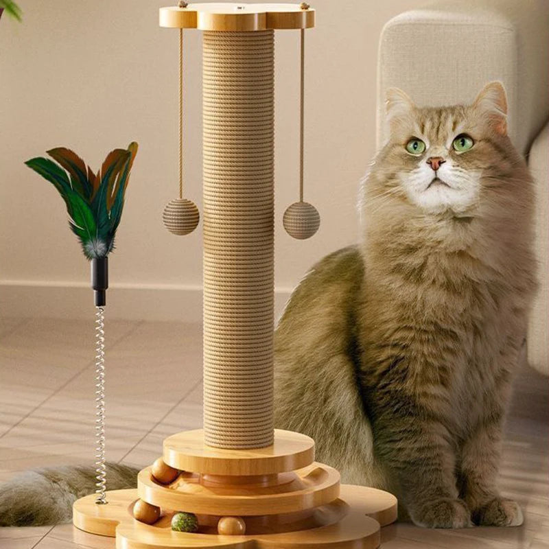 PurrTurn | Elegant Wooden Toy with Scratching Post 2
