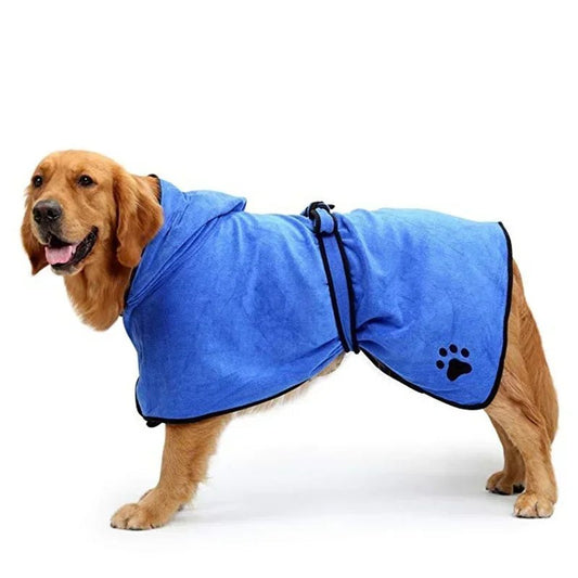 Quick-Drying Microfiber Dog Bathrobe with Hood – Adjustable Fit for All Sizes, Super Absorbent Dog Robe 0