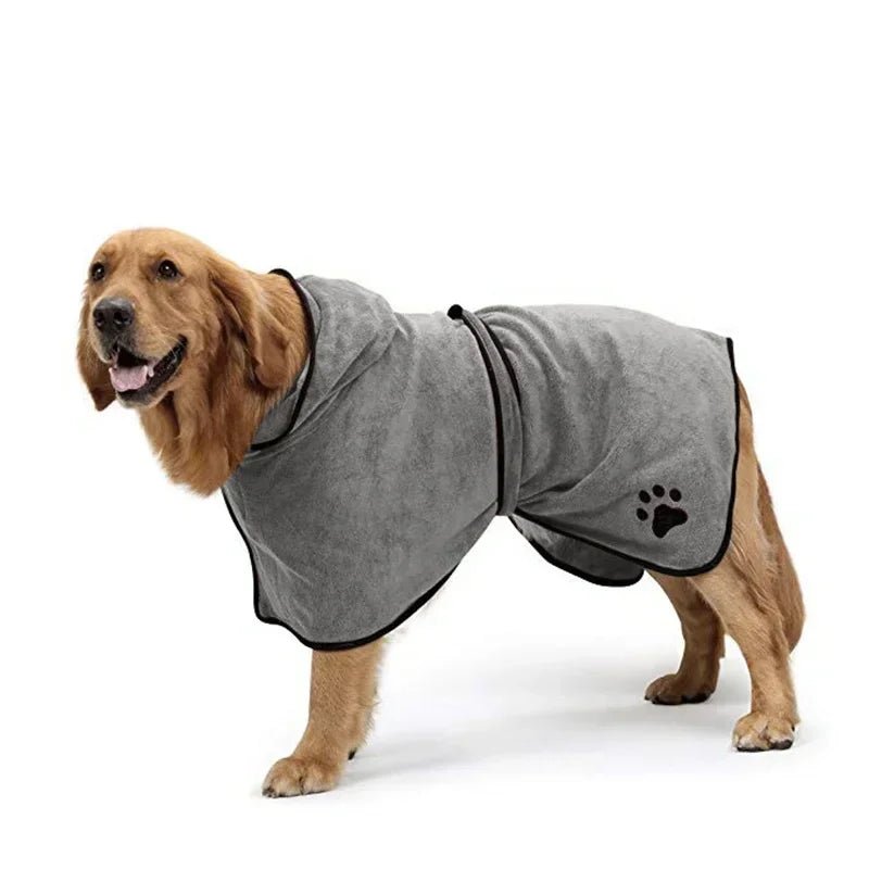 Quick-Drying Microfiber Dog Bathrobe with Hood – Adjustable Fit for All Sizes, Super Absorbent Dog Robe 6