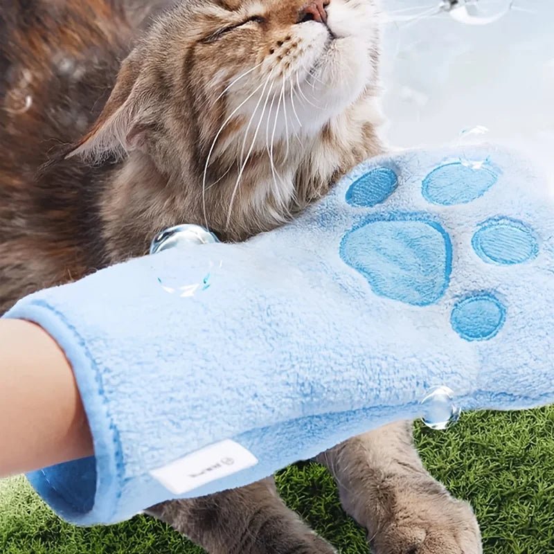 Quick-Drying Pet Grooming Glove – Soft Coral Fleece Dog and Cat Washing Gloves for Easy Hair Removal and Bathing 2