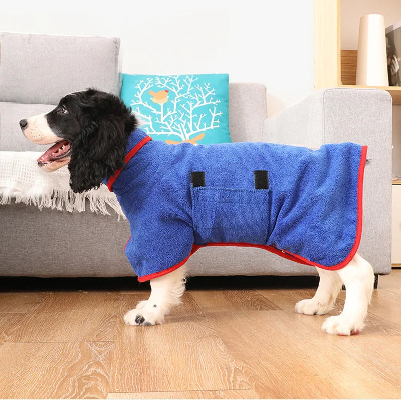 Quick Dry Dog Bathrobe - Adjustable and Durable Coat for Comfort and Style, Perfect for Dogs After Baths or Rainy Walks 0