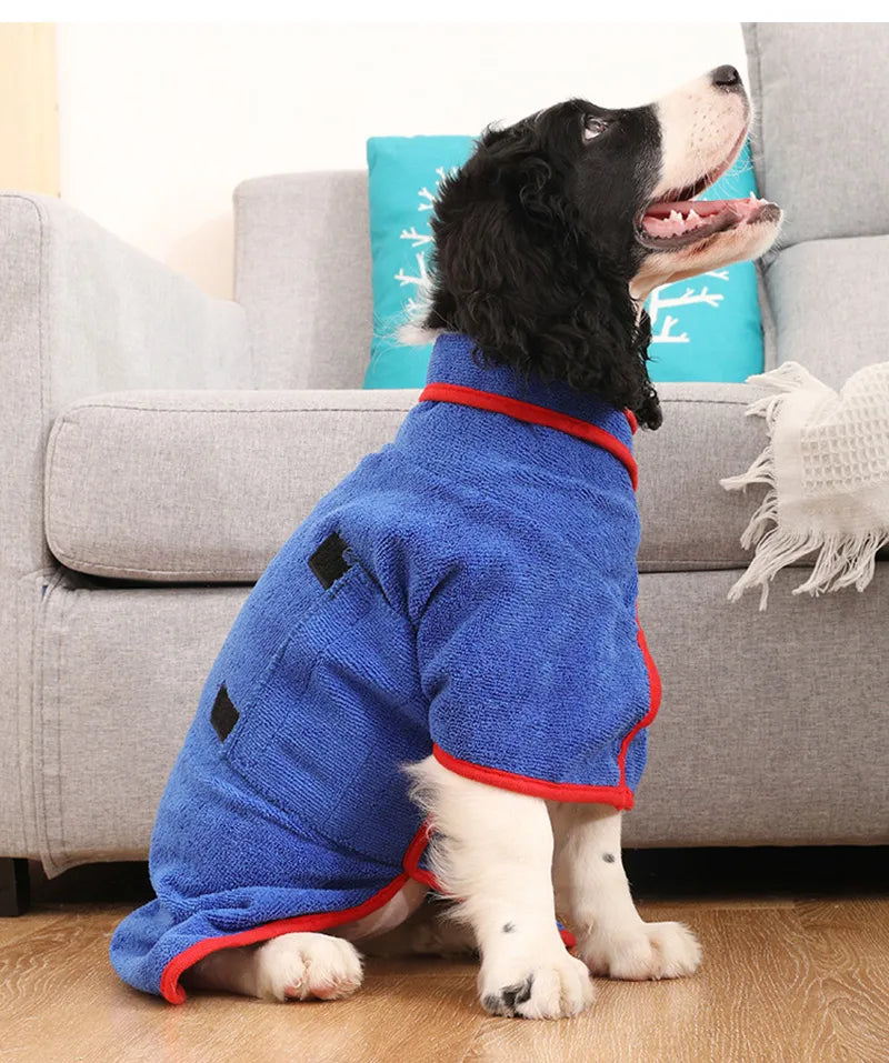 Quick Dry Dog Bathrobe - Adjustable and Durable Coat for Comfort and Style, Perfect for Dogs After Baths or Rainy Walks 1