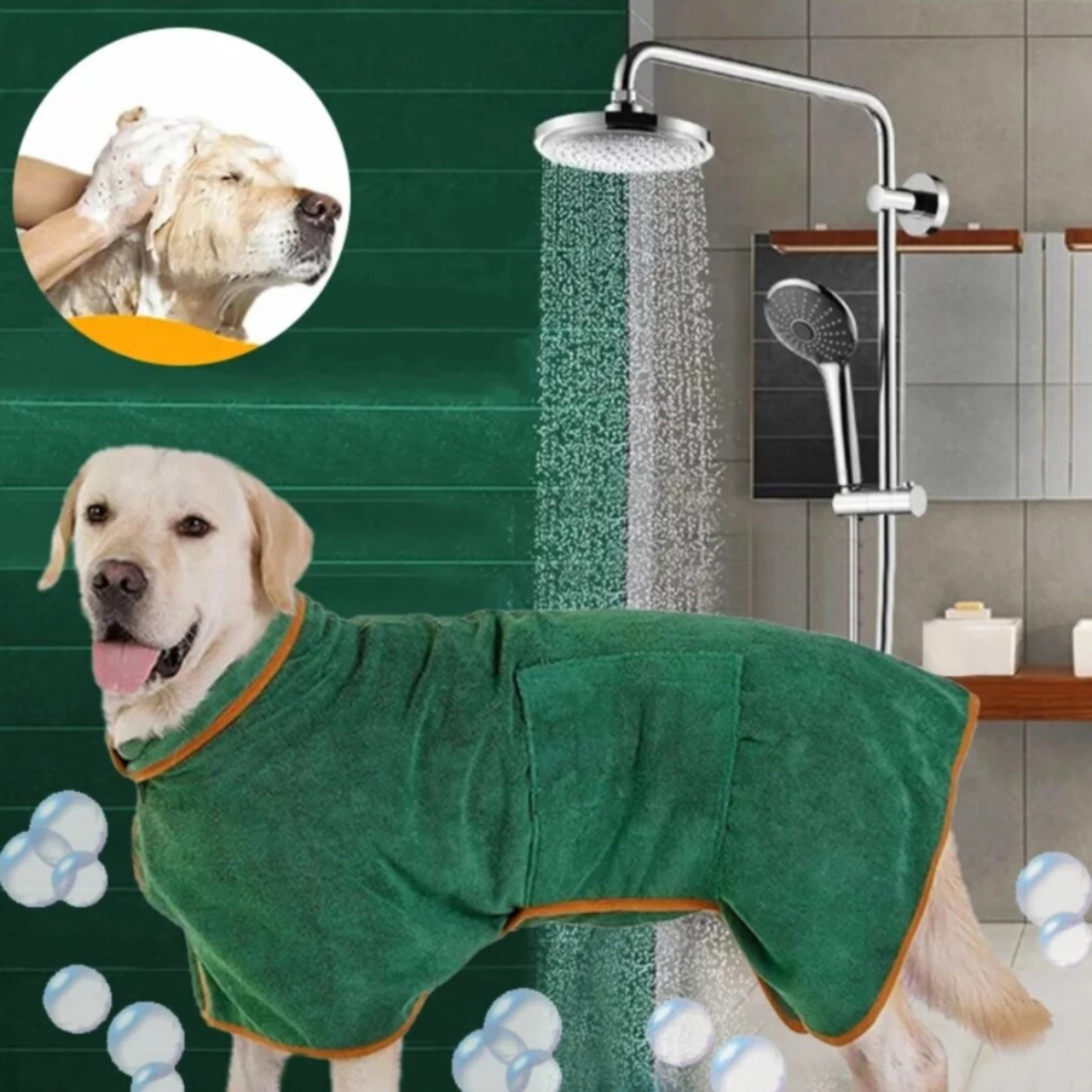 Quick Dry Dog Bathrobe - Adjustable and Durable Coat for Comfort and Style, Perfect for Dogs After Baths or Rainy Walks 2