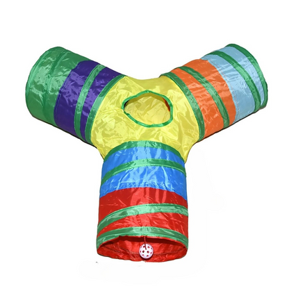 Rainbow Cat Tunnel with Built-In Toy – Foldable Design for Active Play 4