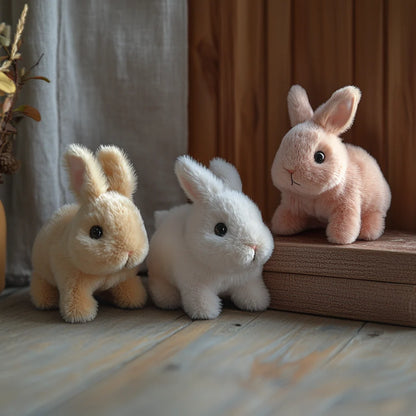 Realistic bunny toy with lifelike movements and soft fur, handcrafted eco-friendly rabbit stuffed animal for kids and collectors. 1