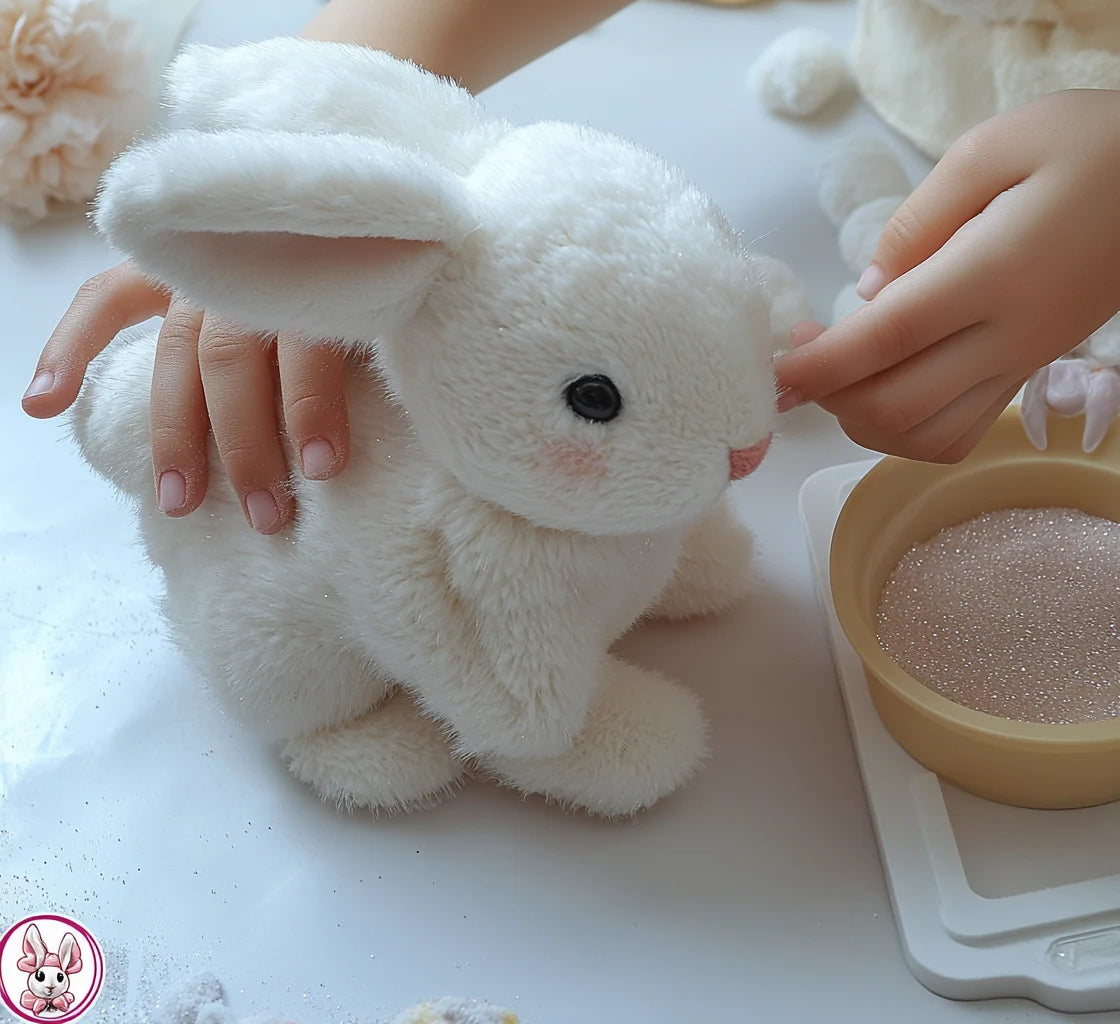Realistic bunny toy with lifelike movements and soft fur, handcrafted eco-friendly rabbit stuffed animal for kids and collectors. 2