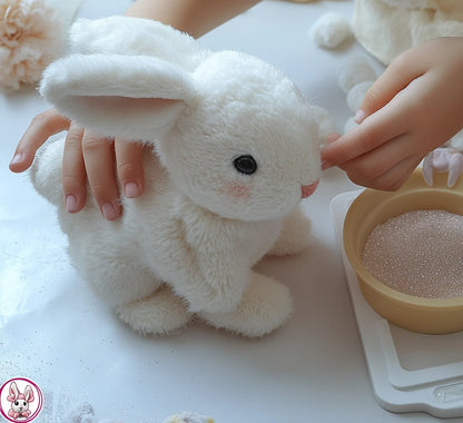 Realistic bunny toy with lifelike movements and soft fur, handcrafted eco-friendly rabbit stuffed animal for kids and collectors. 2
