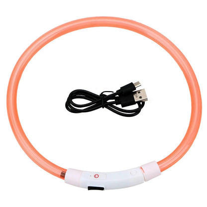 Rechargeable LED Dog Collar - Waterproof and Adjustable Night Safety Light - 50cm Durable ABS with Micro USB Charging 6