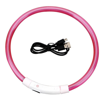 Rechargeable LED Dog Collar - Waterproof and Adjustable Night Safety Light - 50cm Durable ABS with Micro USB Charging 8