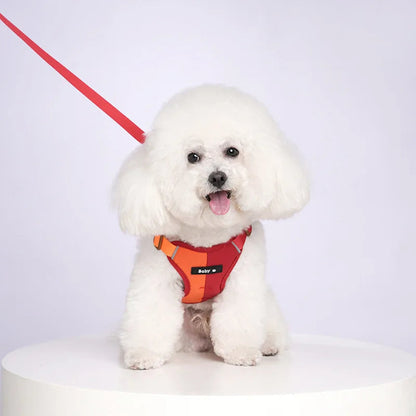 Reflective Adjustable Dog Harness and Leash Set for Small to Medium Dogs – Soft Breathable Polyester, Colorful Design 8