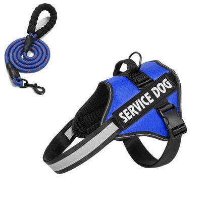Reflective Adjustable Dog Harness with Service Dog Vest Badge – Durable Polyester for Enhanced Visibility and Comfort 14