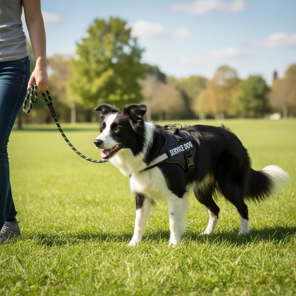 Reflective Adjustable Dog Harness with Service Dog Vest Badge – Durable Polyester for Enhanced Visibility and Comfort 2