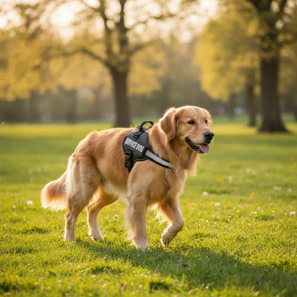 Reflective Adjustable Dog Harness with Service Dog Vest Badge – Durable Polyester for Enhanced Visibility and Comfort 7