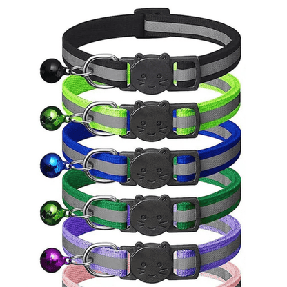 Reflective Breakaway Cat Collar with Bell – Adjustable Safety Collar for Enhanced Visibility and Comfort 1