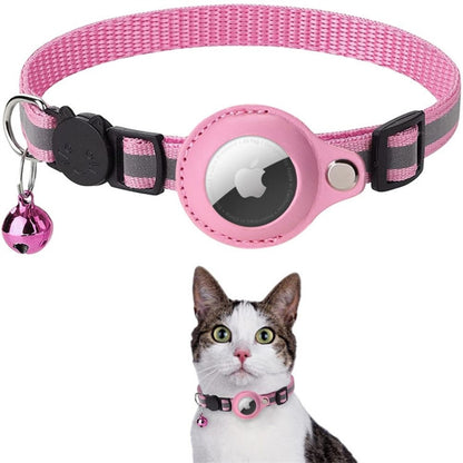 Reflective Cat Collar with GPS Tracker Holder and Safety Closure – Adjustable Night Visibility Collar with Bell 14